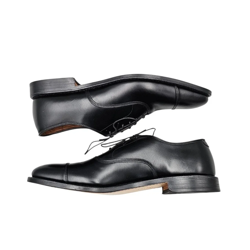 Allen Edmonds Mens 11.5 2A Narrow Park Avenue Black Leather Cap Toe Oxford 5615